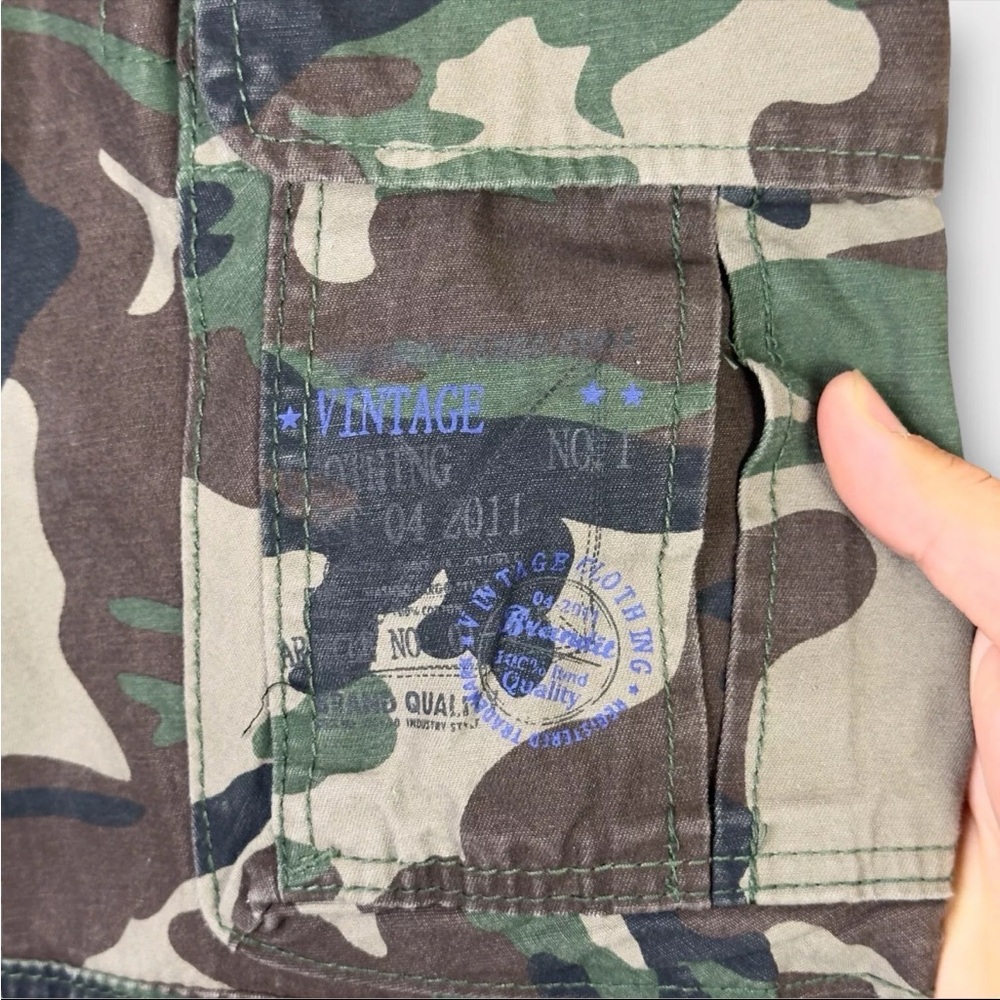 Brandit Individual Wear Camo Cargo Pants Mens M 32x30 Green Woodland drawstring - Picture 6 of 16